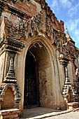 Bagan Myanmar. Sulamani temple. Details of the facade. 